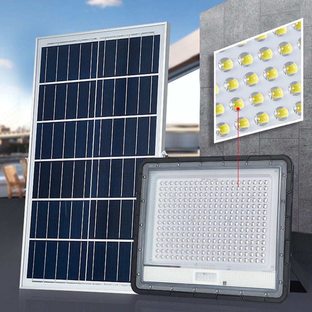 태양 LED 투광 조명 벽 램프 50W 80W 150W 200W 300W 레이더 센서 타이밍 정원 거리 야외 조명 벽 조명 원격